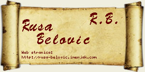 Rusa Belović vizit kartica